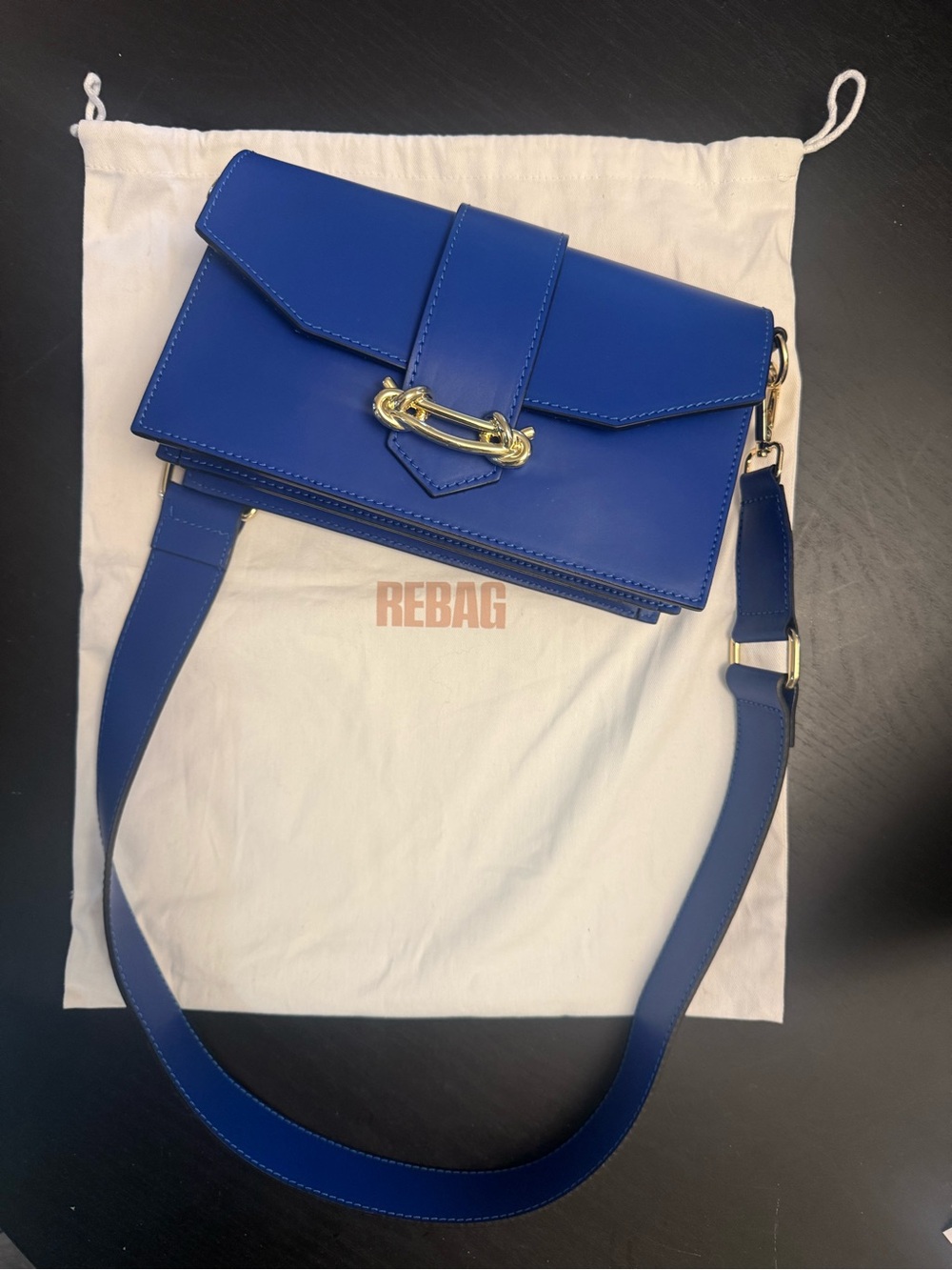 Charles &keith blue leather bag - made in Italy